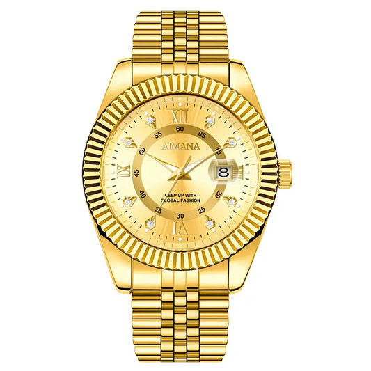 AIMANA luxury business watch features an all-gold design