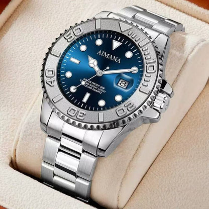 AIMANA Men’s Luxury Business Quartz Watch – Waterproof, Luminous Date Display, Round Dial. A Stylish and Versatile Timepiece – The Perfect Gift for Birthdays or Parties.