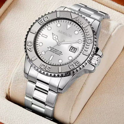 AIMANA Men’s Luxury Business Quartz Watch – Waterproof, Luminous Date Display, Round Dial. A Stylish and Versatile Timepiece – The Perfect Gift for Birthdays or Parties.