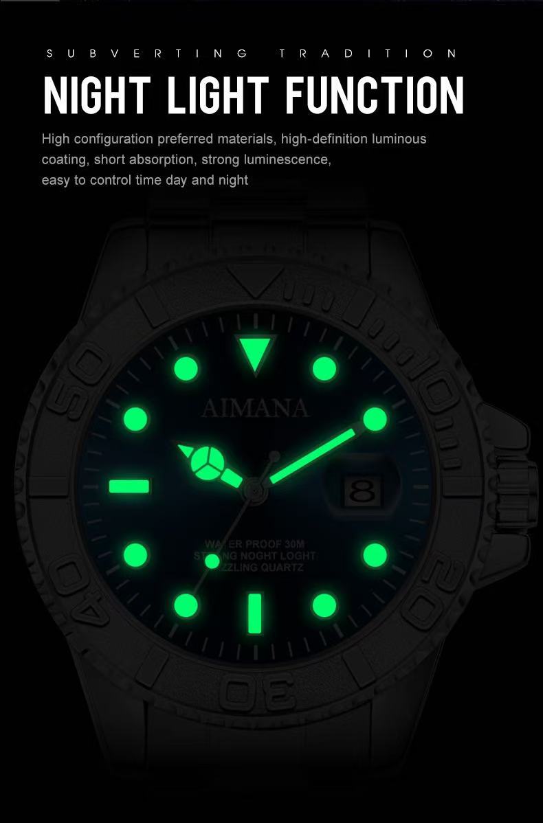 AIMANA Men’s Luxury Business Quartz Watch – Waterproof, Luminous Date Display, Round Dial. A Stylish and Versatile Timepiece – The Perfect Gift for Birthdays or Parties.