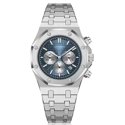AIMANA Men’s Chronograph Watch – Square Premium Steel Case, Luminous Dial, Water & Scratch Resistant, with 3 Sub-Dials and Precision Control Buttons.