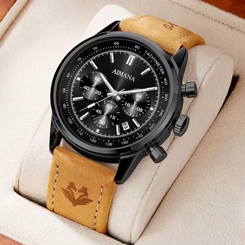 AIMANA Luxury Men's Watch | Luminous Dial, Waterproof, Anti-Scratch Glass,Day Display,Perfect Gift for Him.
