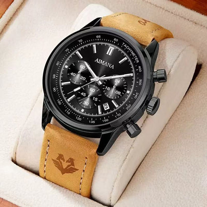 AIMANA Luxury Men's Watch | Luminous Dial, Waterproof, Anti-Scratch Glass,Day Display,Perfect Gift for Him.