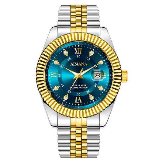 AIMANA luxury business watch features an all-gold design