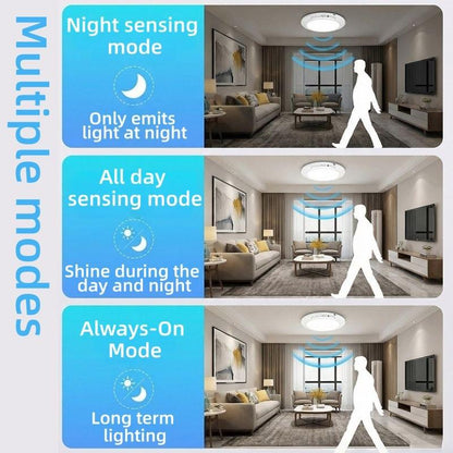 Smart Human Motion Sensor Ceiling Light with Type-C Charging Cable, Adhesive Tape, Remote Control, Iron Sheet, Screw Bag, Bedroom Stairs Closet, Motion Sensor Lamp