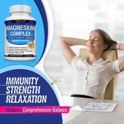 【3-Bottle Bundle】Magnesium Complex 8 Essential Magnesium Supplement 1000mg - Only $29.9!