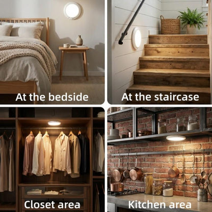 Smart Human Motion Sensor Ceiling Light with Type-C Charging Cable, Adhesive Tape, Remote Control, Iron Sheet, Screw Bag, Bedroom Stairs Closet, Motion Sensor Lamp